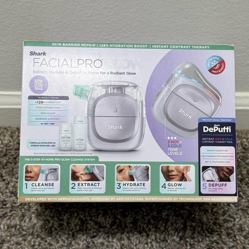 NIB Shark FacialPro Glow, at Home Hydro-Powered Facial System